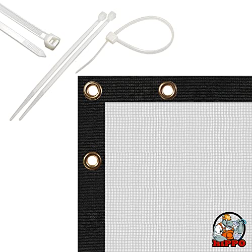Image of HIPPO Baby Safety Net for Balcony Child Protection Stairway Safety Net Railing Guard for Kids Staircase Protector with Tie-Cords Breathable Fabric Indoor Outdoor Use (1MTX3MT, Transparent-White)