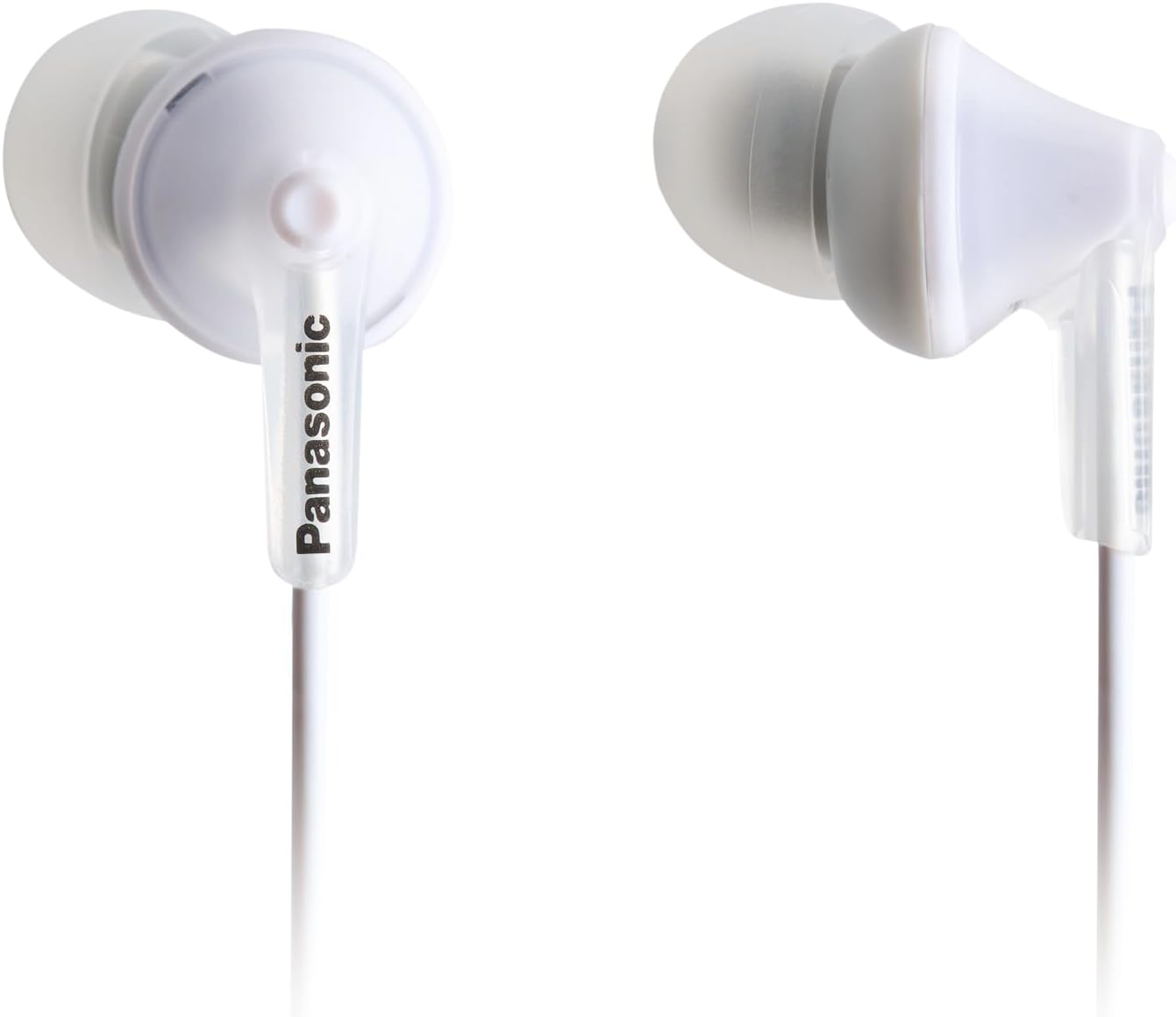 RP-HJE125E-W ErgoFit Wired Earbuds, Canal-Type In-Ear Headphones, Custom-Fit Earpieces, 1.1m Cord, 3.5mm Jack, White