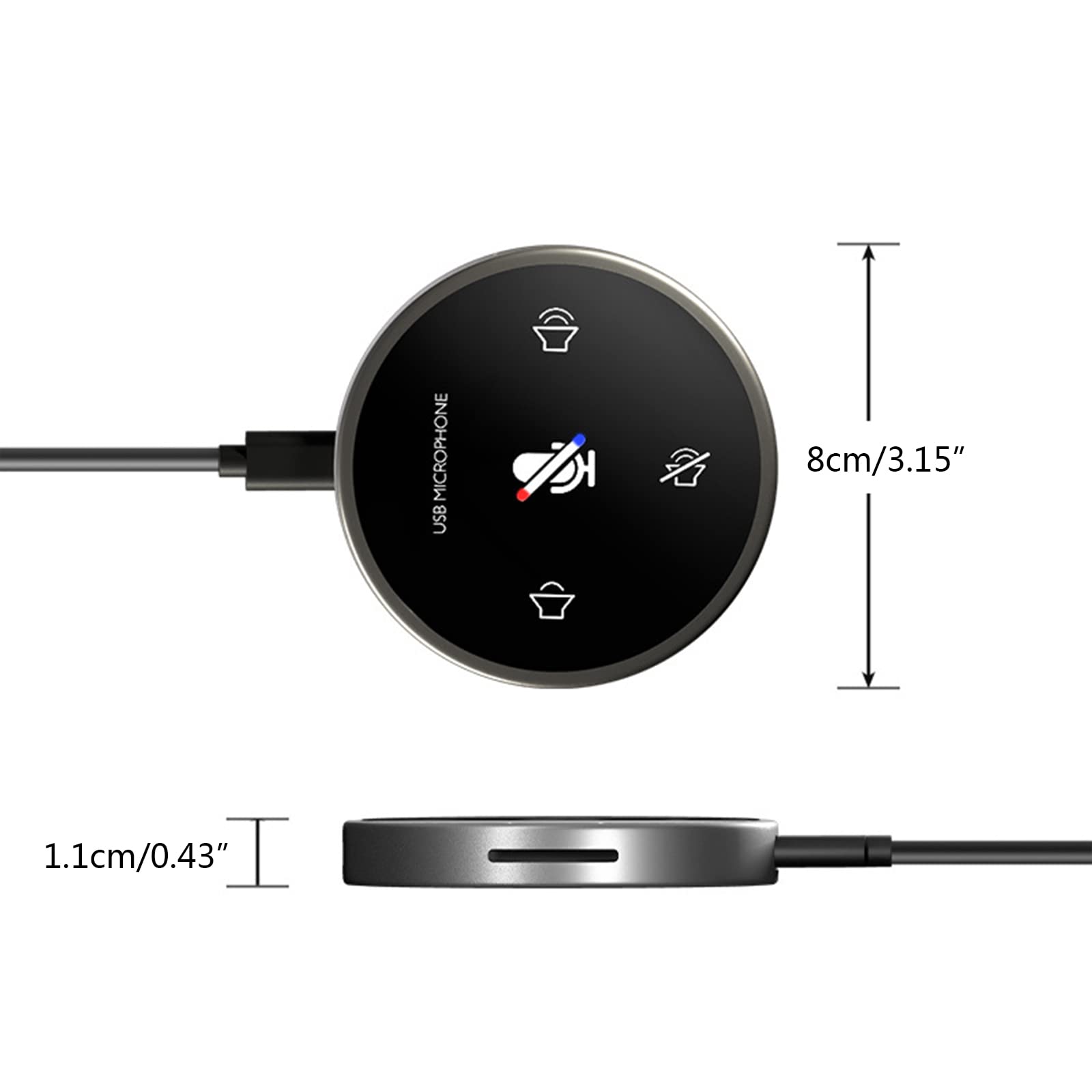 Microfono USB da conferenza per videoconferenze online per feste in casa, ufficio, 200 cm pick up