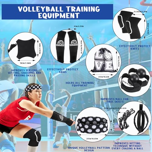 Hoemwarm 8 Pcs Volleyball Training Equipment Aid Kit, Girls Volleyball Trainer Knee Pads Elastic Belt Hand Straps Arm Sleeves Bags Spike Trainer Gear Gifts for Beginners Coaching Supplies by Hoemwarm - Image 2