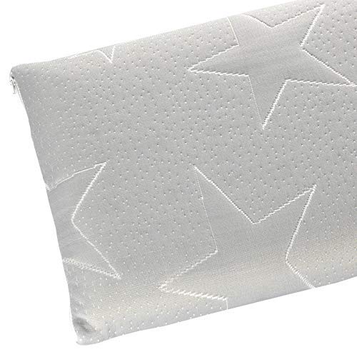 Todocama Home - Almohada viscoelástica de Cuna Perforada con Sistema antiahogo. Tratamiento antiácaros y antibacterias. Funda Exterior Tejido Strech Lavable a 40º.