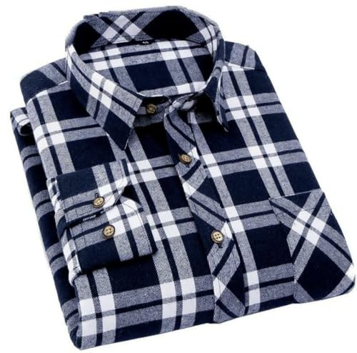 Image of Flannel Plaid Shirt, Long Sleeve, Black, Men's Large