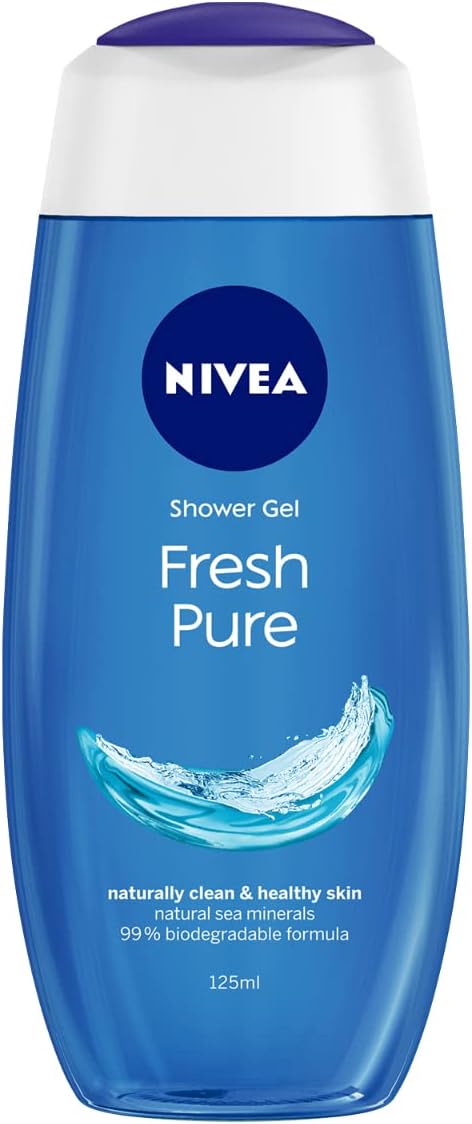 Fresh Pure 125 ml Body Wash| Shower Gel with Sea Minerals and Care Oil | Pure Glycerin for Instant Soft & Summer Fresh Skin|Microplastic Free |Clean, Healthy & Moisturized Skin