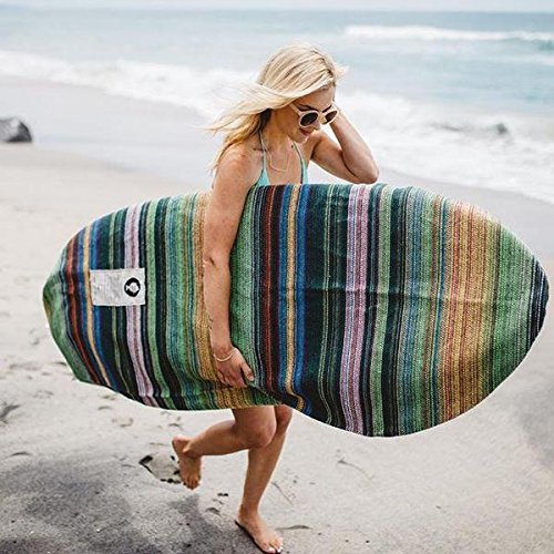 Surfboard Bag/Surfboard Sock/Surf Board Bag Cover Travel Day Bag - Awesome Surf Accessory! (Good for Shortboard or Longboard). Handmade! (Aqua Marine, 10' long) - Thumbnail 4