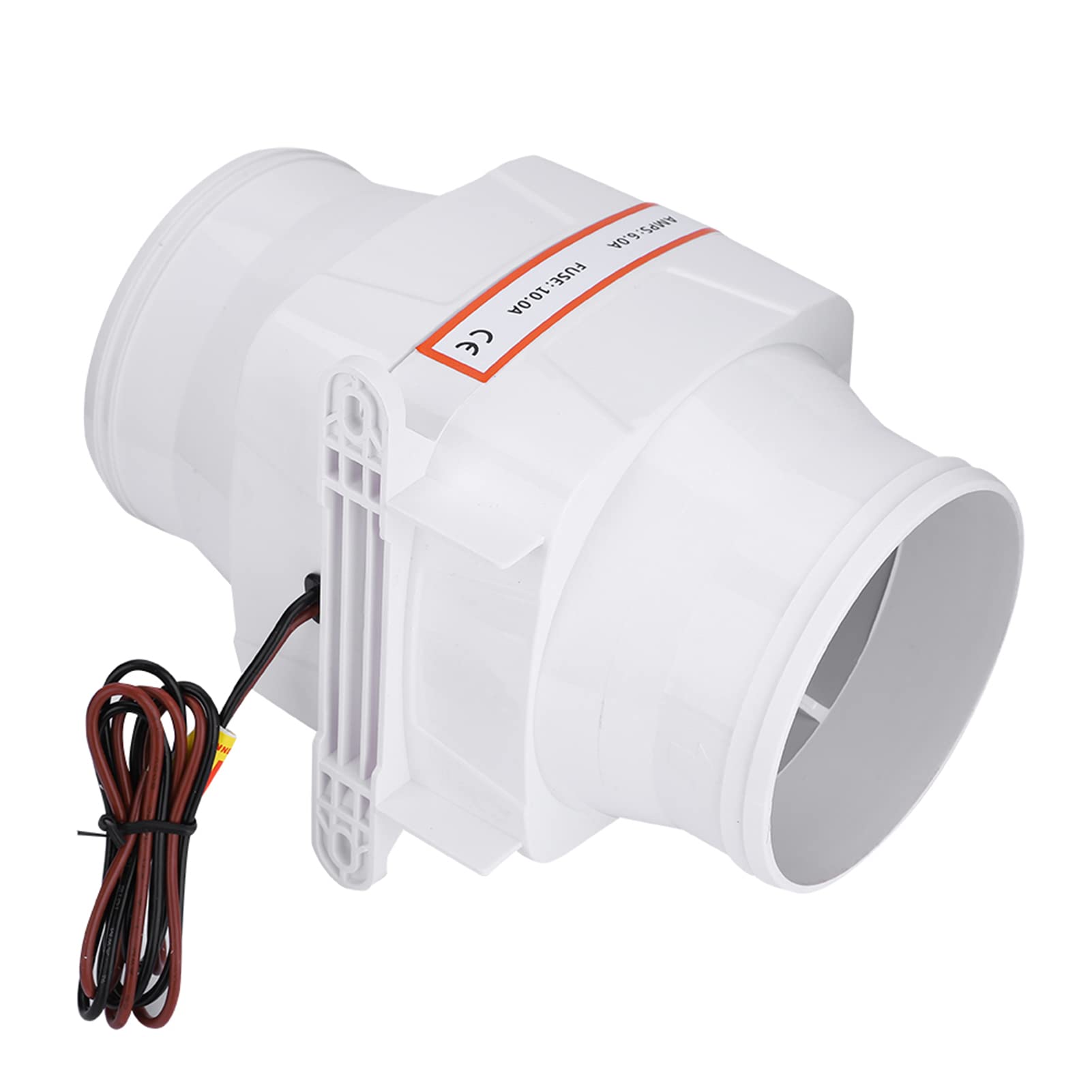 Wakects Ventilateur de 4 Pouces, Ventilateur de Ventilation Ventilateur d'air de Cale en Ligne, en ABS 6 Pales de Ventilateur, pour Yachts Bâtiments Caravanes