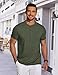 COOFANDY Men's Henley Short Sleeve Shirts Casual Button Henley Basic Tee Solid Fashion Shirts Dark Green