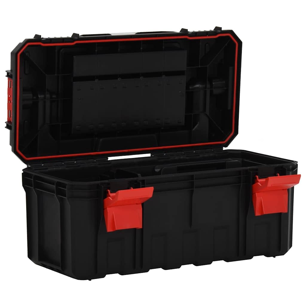 Home Utensili-Cassetta degli attrezzi Nero e Rosso 55x28x26,5 cm