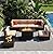 Vongrasig 8 Pieces Patio Furniture Set with 43" Fire Pit, Outdoor Couch Sectional Set, Small Conversation Set, 50,000 BTU Gas Fire Pit Propane Fire Table with Lid, Beige