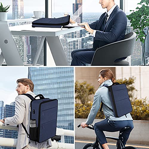 Image of ZINZ Spill-Resistant Slim and Expandable Laptop Backpack 15, 15.6 , 16 Inch Sleeve with USB Port, for Most 14-16 Inch MacBooks Surface-Books Dell HP Lenovo Asus Computers (Blue)