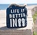 Pavilion Gift Company Open Door Decor - Life is Better in Flip Flops Beach Decor Navy Blue Door Stopper with Handle