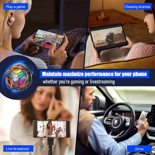 Image of Mobile Cooler, Phone Cooler for Gaming, Gaming Cooler, Equipped with A Detachable Back Clip and Fan with Light, Universal Mobile Cooler for Gaming, Gaming Cooler Perfect for Bgmi, Pubg,Freefire and Long Gaming Sessions
