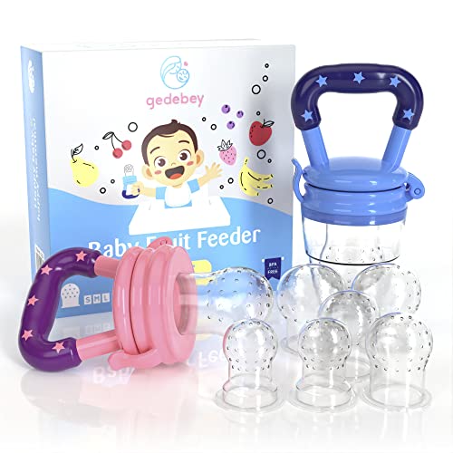 image for Gedebey Baby Food Feeder/Fruit Feeder Pacifier Nibbler (2 Pack) - Infa