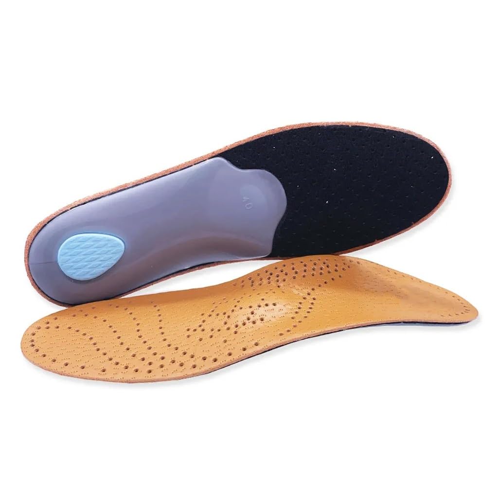 ONMYJFD Leather Orthotic Insole for Flat Feet Support Orthopedic Shoes Sole Insoles for Feet Suitable Men Women 39-40
