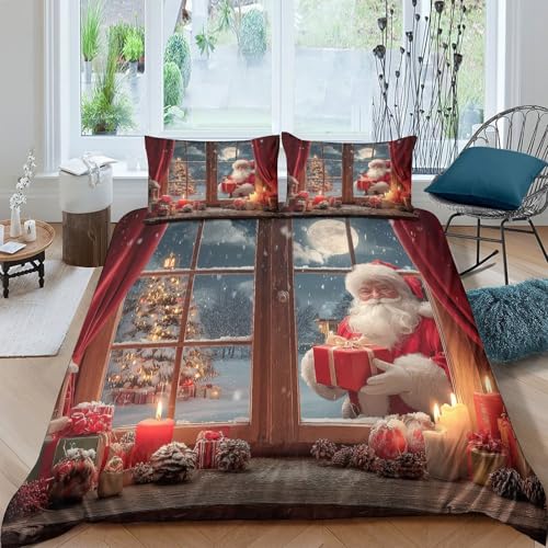 Housse de couette sapins de Noël parure de lit 3D de qualité supérieure