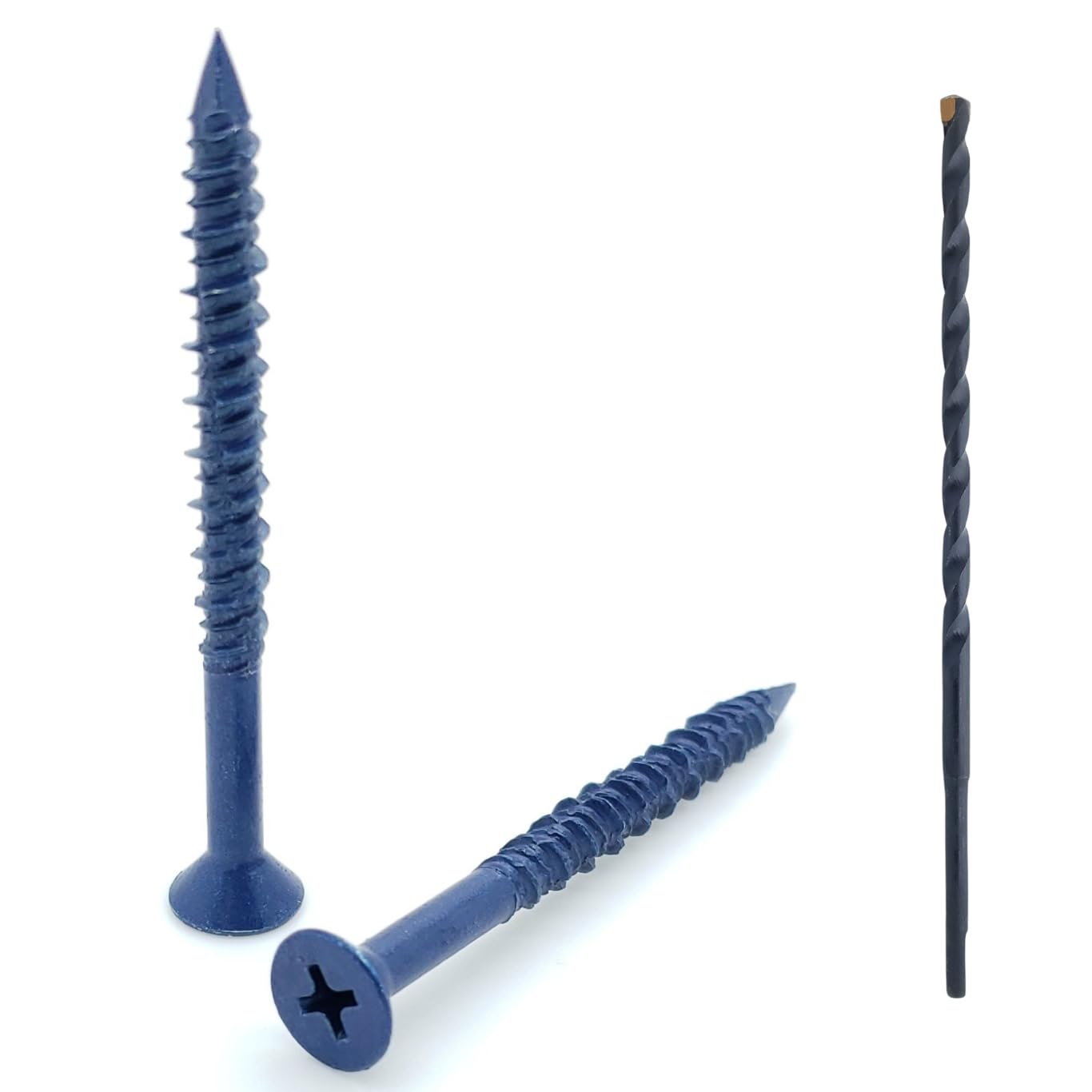 100 Qty 3/16 x 2-1/4 Flat Head Phillips Diamond Tip Concrete Screws to Anchor Masonry, Block & Brick (BCP482)