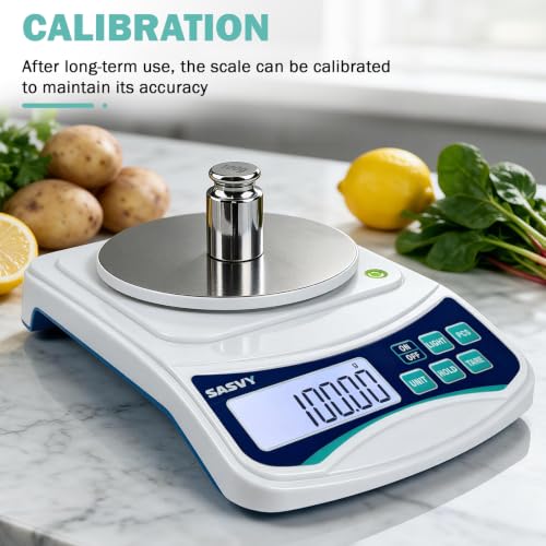Image of Digital Lab Scale 1000g x 0.01g oz /g /ct /DWT /tl /gn /ozt Precision Electronic Scientific Scale Analytical Balance for Laboratory Jewelry Kitchen, Includes 100g Weight and 2 x AAA Batteries