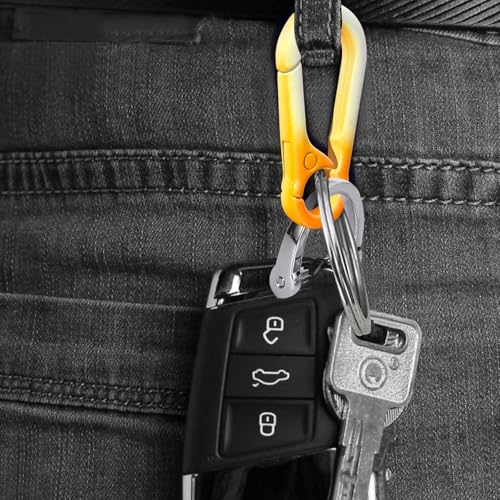 Image of Zinc Alloy Key Chain 3 Packs Keychain Keyring Organizer Key Ring Holder Clip for Men and Women (OrangeWhite), Small