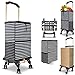Carrello Spesa Pieghevole, Carrello Multiuso di Grande Capacità 80KG/50L 4 Ruote Girevoli a 360° Manico Telescopico Borsa in Tessuto Oxford Rimovibile per Fare la Spesa Trasporto Merci, Nero
