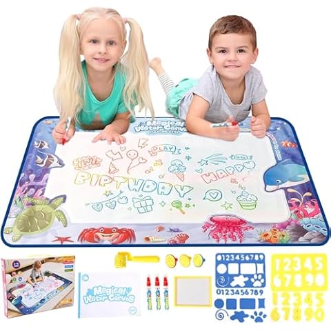 YEEGO DIRECT Water Doodle Mat, Water Drawing Mat, Water Painting Mat Doodle Board Reusable Educational Toy Gifts for Kids Boys Girls Ages 2 3 4 5 6 7 8 9 10 11 12 (Ocean) Children's Day Cover