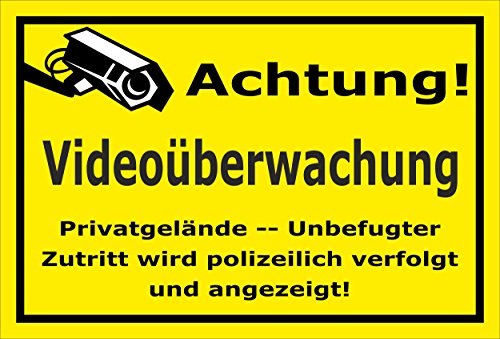 Preisvergleich Produktbild Melis Folienwerkstatt Schild - Video-überwachung - 30x20cm / Bohrlöcher / 3mm Aluverbund S00348-007-C 20 VAR