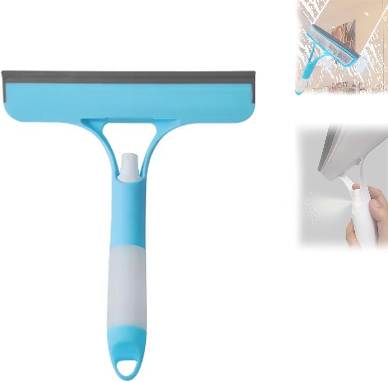 3 in 1 Spray Squeegee, 3 in 1 Window Cleaning Scraper, Window Squeegee with Sprayer for Glass, Flooring and Tiles, etc. (Blue)