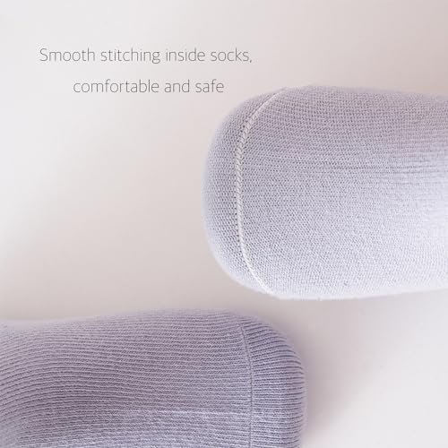 Toddler Girls Socks Anti Slip with Grip Slipper Socks,6 Pairs Cotton Non Slip Baby Socks for Newborn Infant Boys3