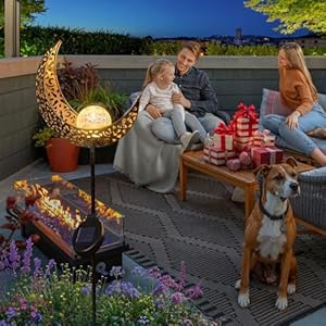 HOMEIMPRO Moon Solar Lights Outdoor Garden Stakes Waterproof, Garden Gifts Outside Decorative Lights for Lawn, Patio Accessories, Backyard Decorations Birthday,Mothers Day Gifts Mom Women (Bronze) HOMEIMPRO Moon Solar Lights Outdoor Garden Stakes Waterproof Garden Gifts Outside Decorative Lights for Lawn Patio Accessories Backyard Decorations BirthdayMothers Day Gifts Mom Women Bronze