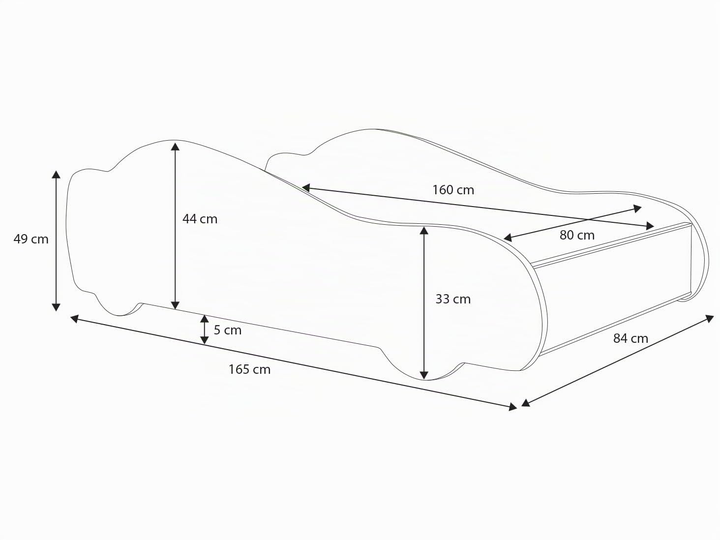 KOBI Letto per bambini SPIDERCAR 160x80, multicolore, motivo spiderman, supereroe, letto per cameretta, per ragazzi