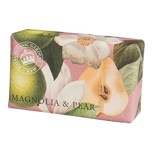 The English Soap Company Royal Botanical Gardens Kew Wrapped Soap Bar, Magnolia and Pear Scent 240g