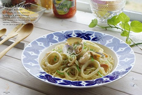   ブルーフラワー　パスタ皿 食器 アウトレット ブルーフラワー スープ＆パスタ皿 : 小林陶芸