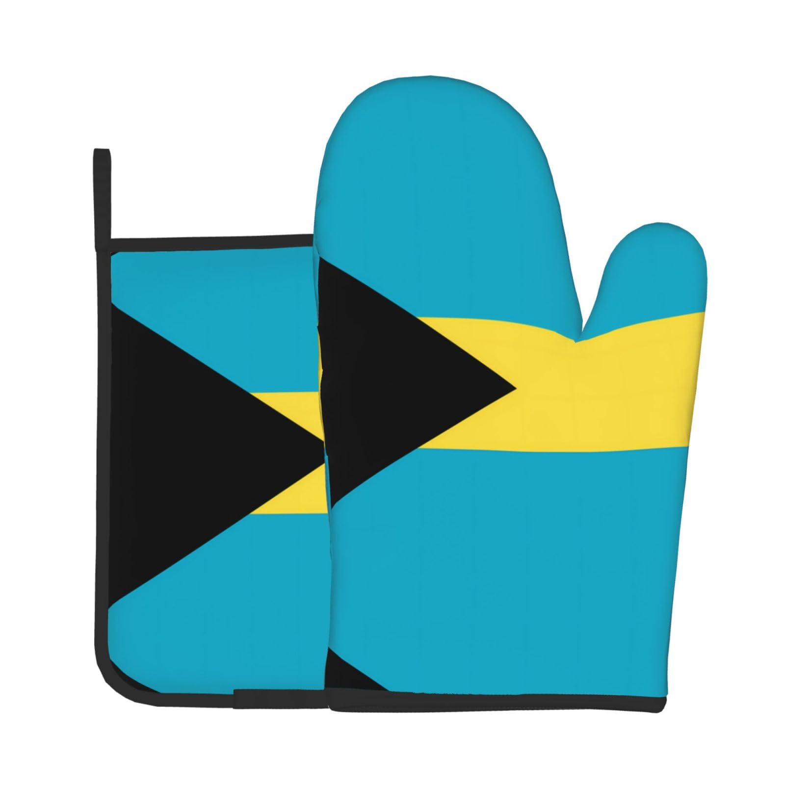 Oven Mitts and Potholders Set of 2 for Kitchen Baking Cooking GrayFlag of The Bahamas Thick and Durable