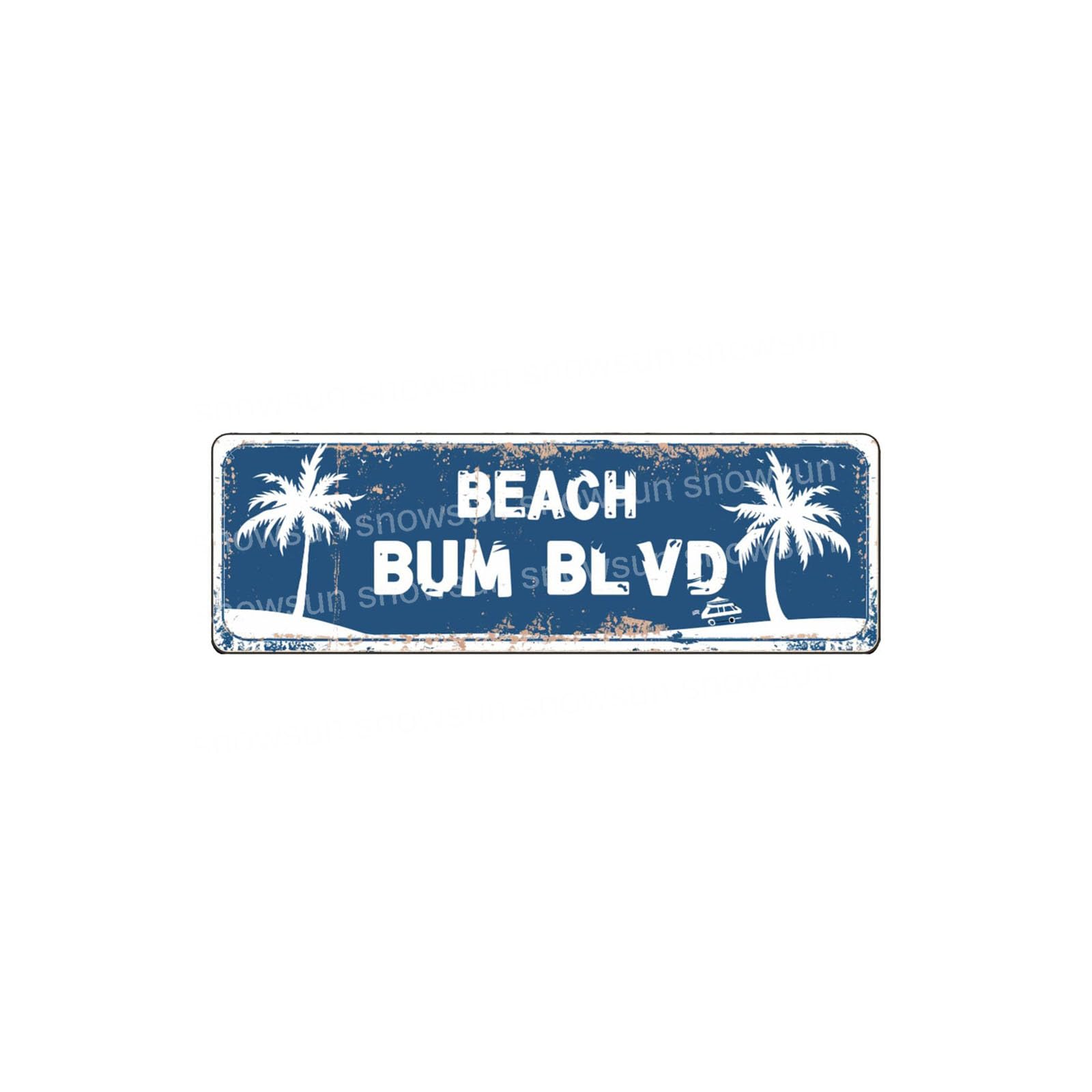 Beach Bum Blvd Vintage Tin Signs Retro Metal Sign For Home Bar Office Outdoor Garden Wall Decor 4x16 Inch