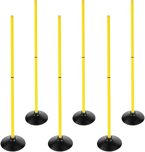 Juego de bastones de agilidad de fútbol Desmontable Deportes Entrenamiento Speed Pole Slalom Poles con Base de goma Equipo de Traning Deportivo