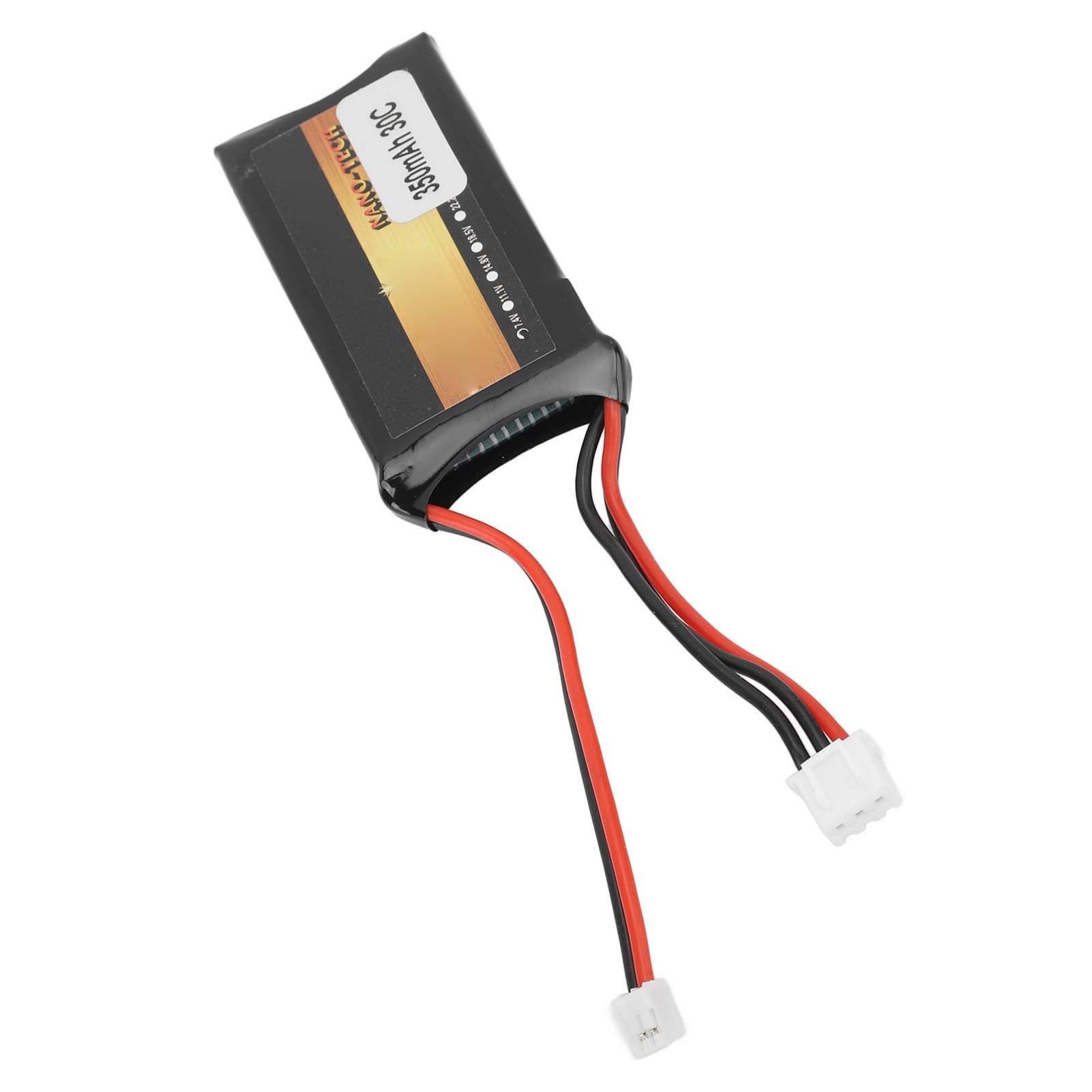 Bateria LiPo 7,4 V, Bateria LiPo 350 MAh 2S 30C z wtyczką PH2.0 Kompatybilna z większością Samochodów RC w Skali 1/10, 1/16, 1/18, 1/24 i Zdalnie Sterowanym Dronem