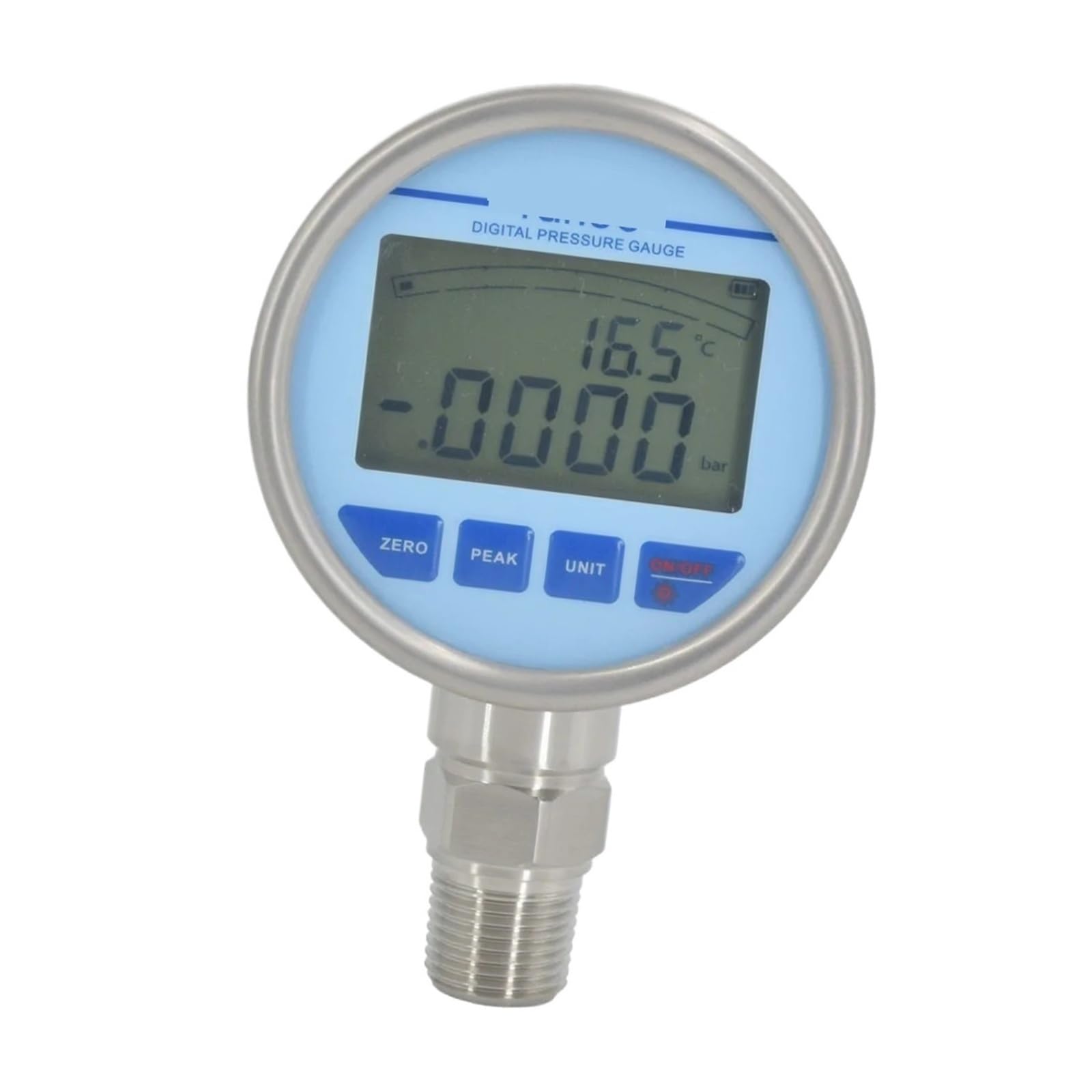 Manómetro digital de precisión, precisión 0,1% FS Manómetro de 80 mm con batería y pantalla digital‌(0-600Kpa)