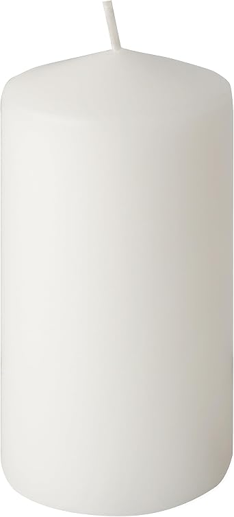 Papstar Pillar Candles White 6 cm x 11.5 cm (Pack of 6) [Energy Class A++]