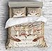 REALIN Cute Cartoon Animal Kangaroo Duvet Cover Set Kangaroo Print Bedding Girl Boy Kids Bed Sets 2/3/4PCS Quilt Covers/Sheets/Pillow Shams,Twin/Full/Queen/King (B,Twin-172x218cm-3PCS)