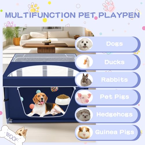 Jaobeem cercadinho para cães com teto removível de 42 × 42 polegadas, cercadinho para cachorrinhos,