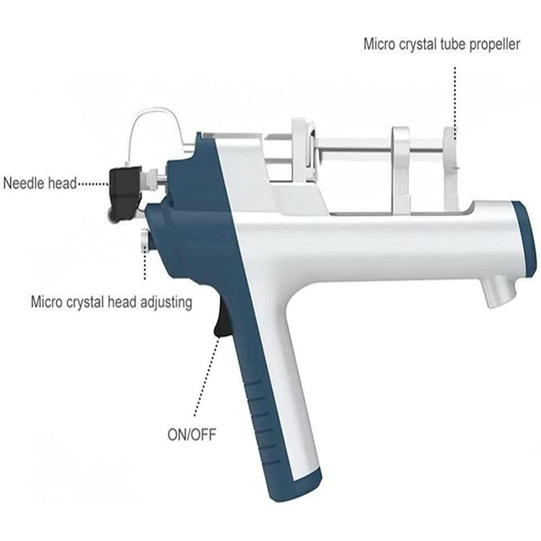 Pistolet do mezoterapii Mesogun, profesjonalny pistolet do mezoterapii radiofrekwencji tytanowo-wanadowej, pistolet do mezoterapii mikrokrystalicznej, przeciwstarzeniowe oczy i twarz