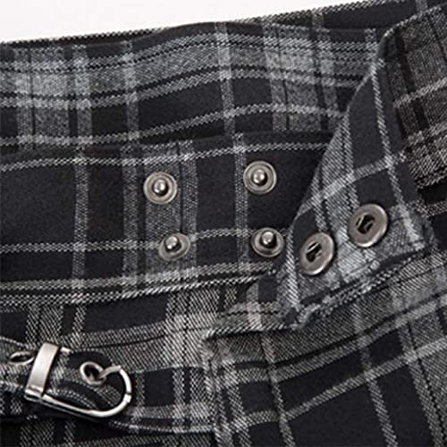 Kilt écossais plissé gris à poches contrastées look mode utilitaire 3XL - 7