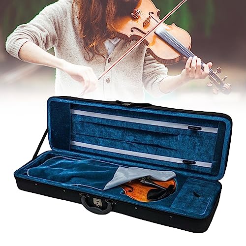 Fancyes Caixa rígida de armazenamento de violino, bolsa de transporte de violino oblonga com alça, e