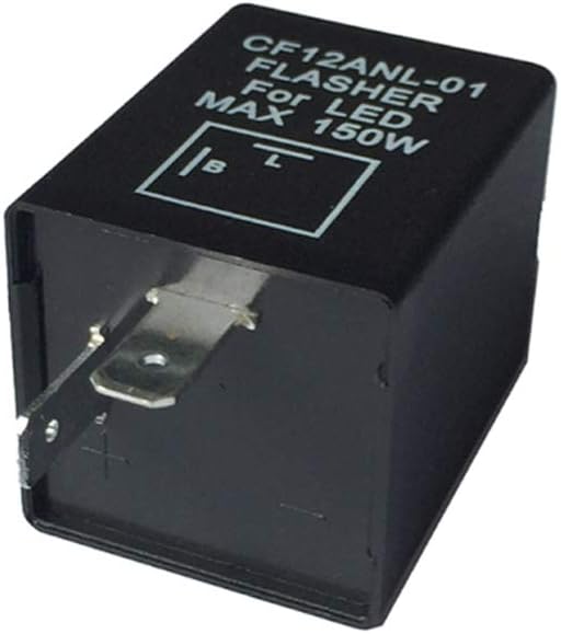 HUIOP Flasher Relay,2-Pin CF12ANL-01 Electronic Led Flasher Relay Fix Turn Signal Bulbs Hyper Flash Issue