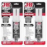 J-B Weld Plastic Bonder Black 25ml Syringe - 2 Pack (50139-2), 25 ml - 2 Pack