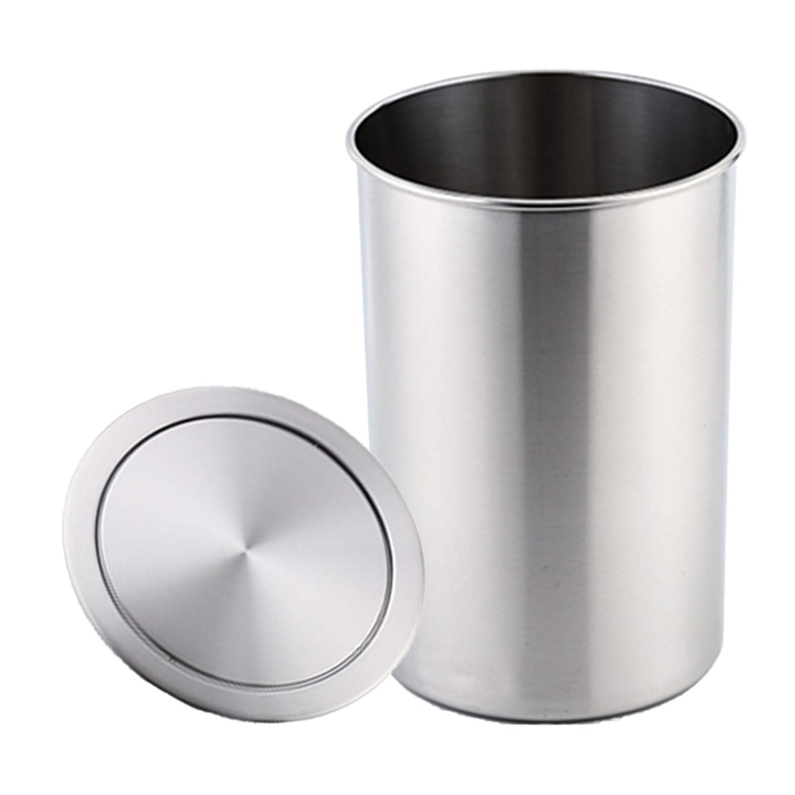 DFGHNBVC Kitchen Stainless Steel Countertop Trash Can, Cabinet Built-In Embedded Bin Lid, Simple Waste Chute, Swing Garbage Cover For Kitchen Restaurant,205Mm 304,238Mm 304