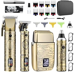 GSKY Hair Clippers for Men Professional, Beard Trimmer Kits & Sets, Cordless Mens Hair Trimmer, Electric Shavers, Haircutting Machine with LED Display, for Barber