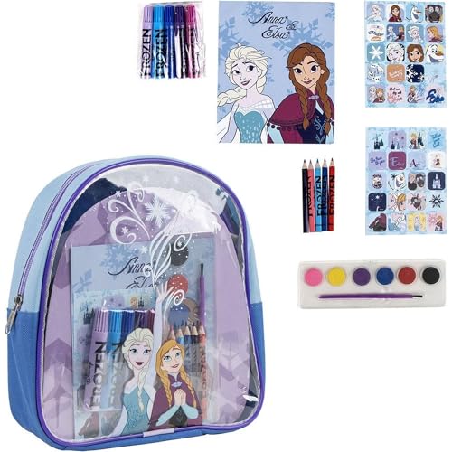 Estuche Pìntar Frozen en mochila transparente con pinturas,...
