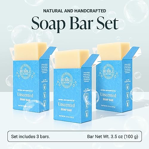 The Bubble Factory BF-BAR-UN-03 Handmade Natural Bath & Body Soap Bar, Vegan, All-Natural, Palm Oil Free, Made In Usa With Shea Butter + Essential Oils, Unscented thumb #1