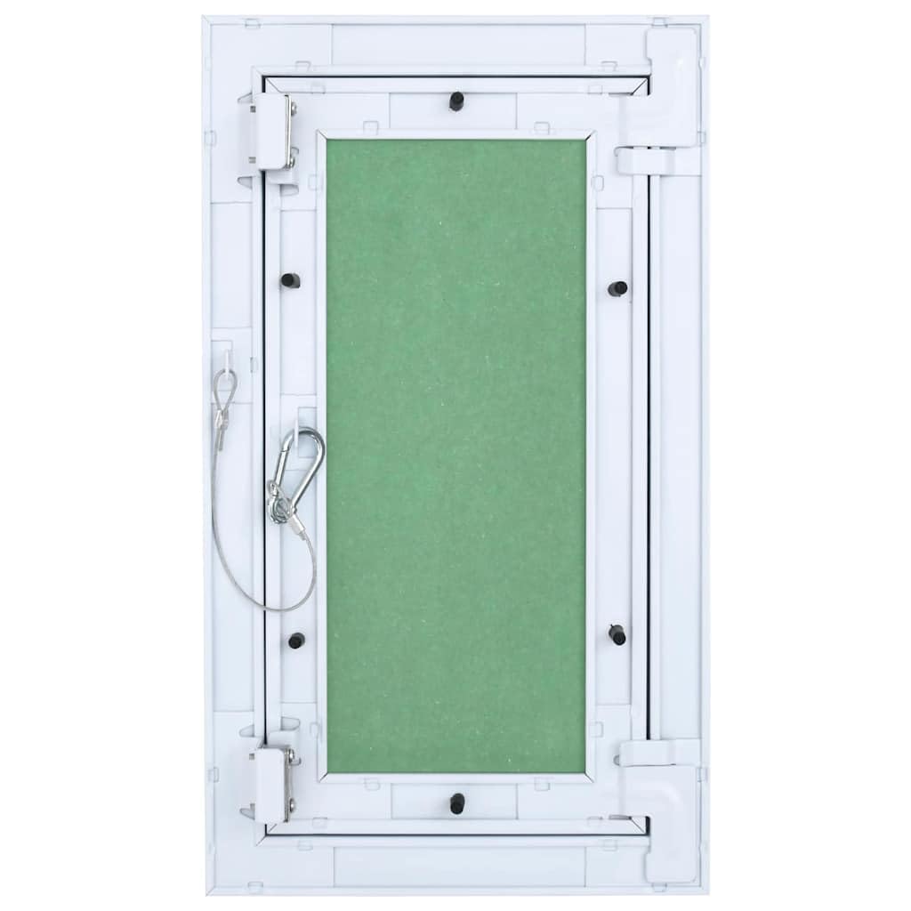 Puerta de acceso verde plata 25 x 45 cm para interior y exterior duradera de aluminio yeso, ideal para mantenimiento, inspección, cubierta de pozo, protección contra incendios, construcción