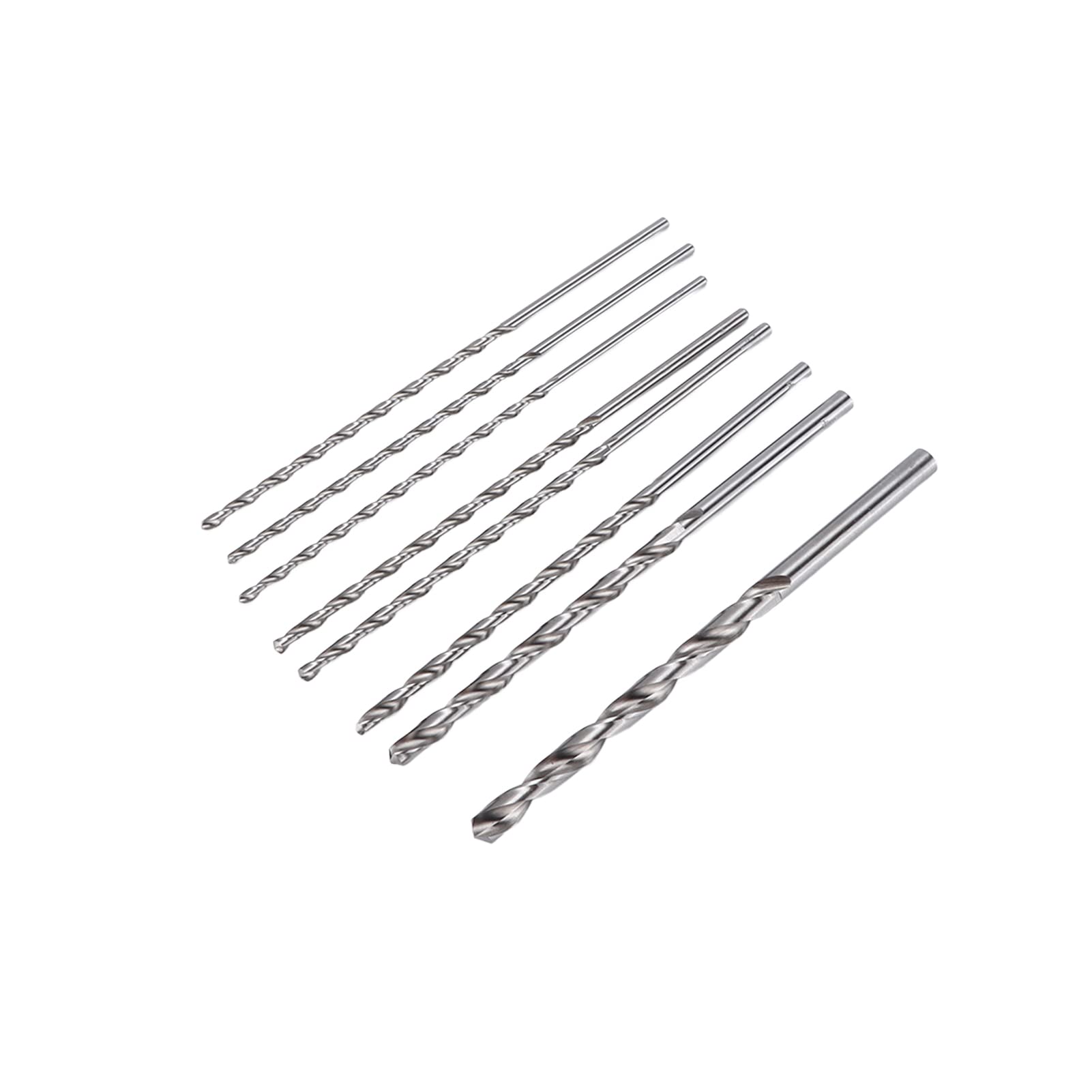 ViaGasaFamido Jeu de Forets HSS 8 Pièces, Extra Longs 200mm pour le Travail du Métal et du Bois, Coupe de Précision de 4mm à 10mm pour les Professionnels