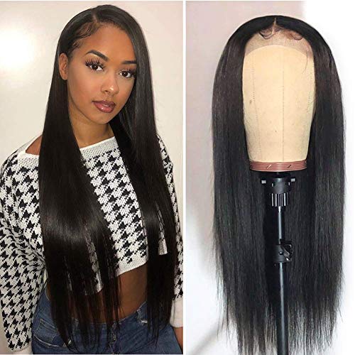 Pelucas Brasileñas 10A Brasileño Virgin Pelo Humano Peluca Lace Front Wig Human Hair with Baby Hair 150% Densidad (60,9 cm)